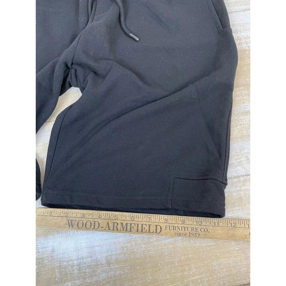 NWT Mono B Mens Size L Active Sweat Shorts Black Organic Cotton Blend Pull On - Picture 8 of 12
